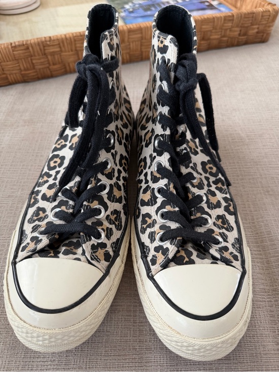 Converse All Stars Shoes - Leopard Print High-Top Converse All Star Sneakers with Black Laces